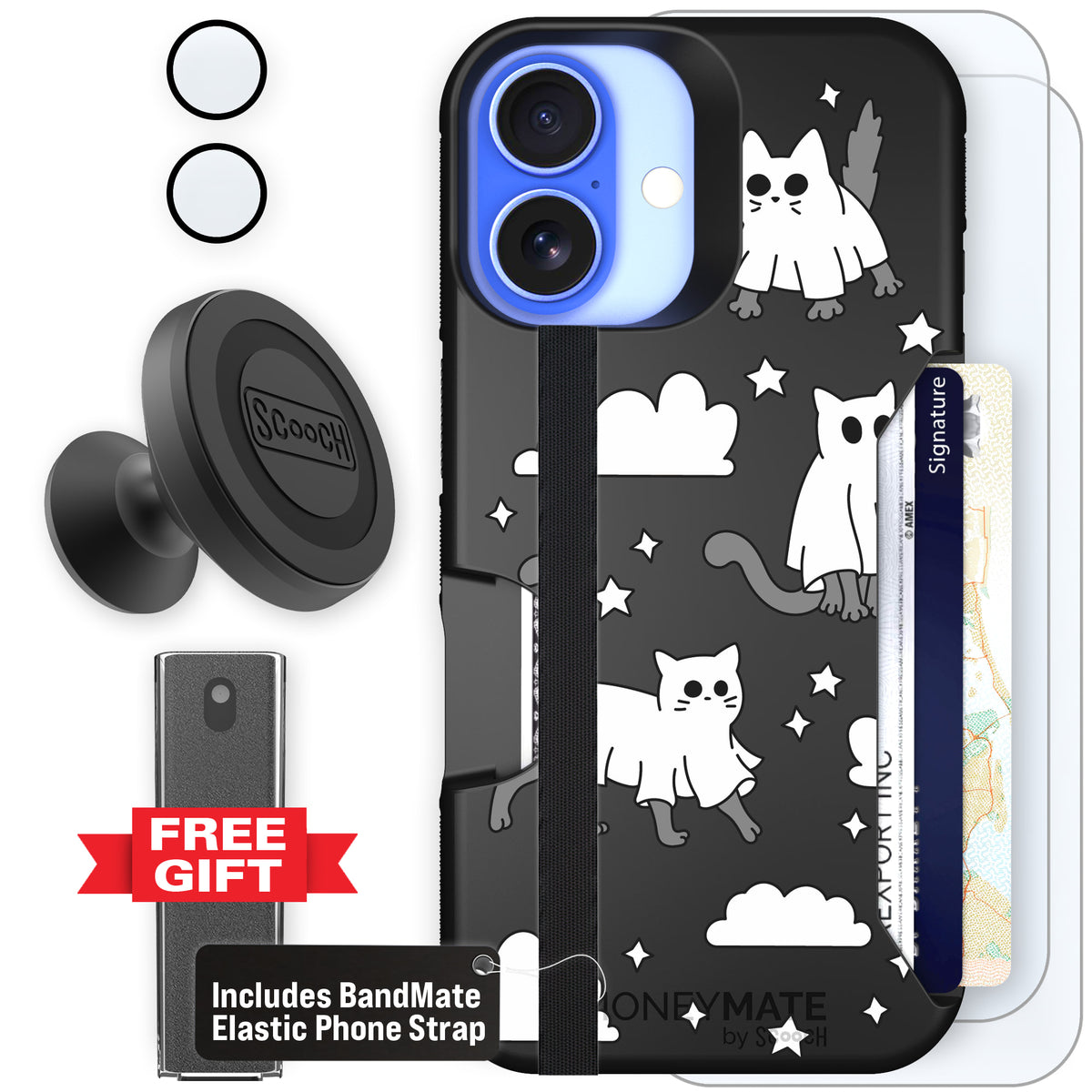 Scooch Moneymate Scaredy Cats defender bundle featuring the original Scaredy Cats print