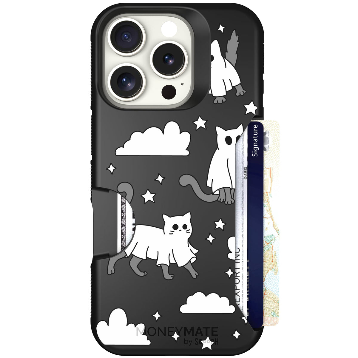 Scooch Moneymate Scaredy Cats case featuring the original Scaredy Cats print