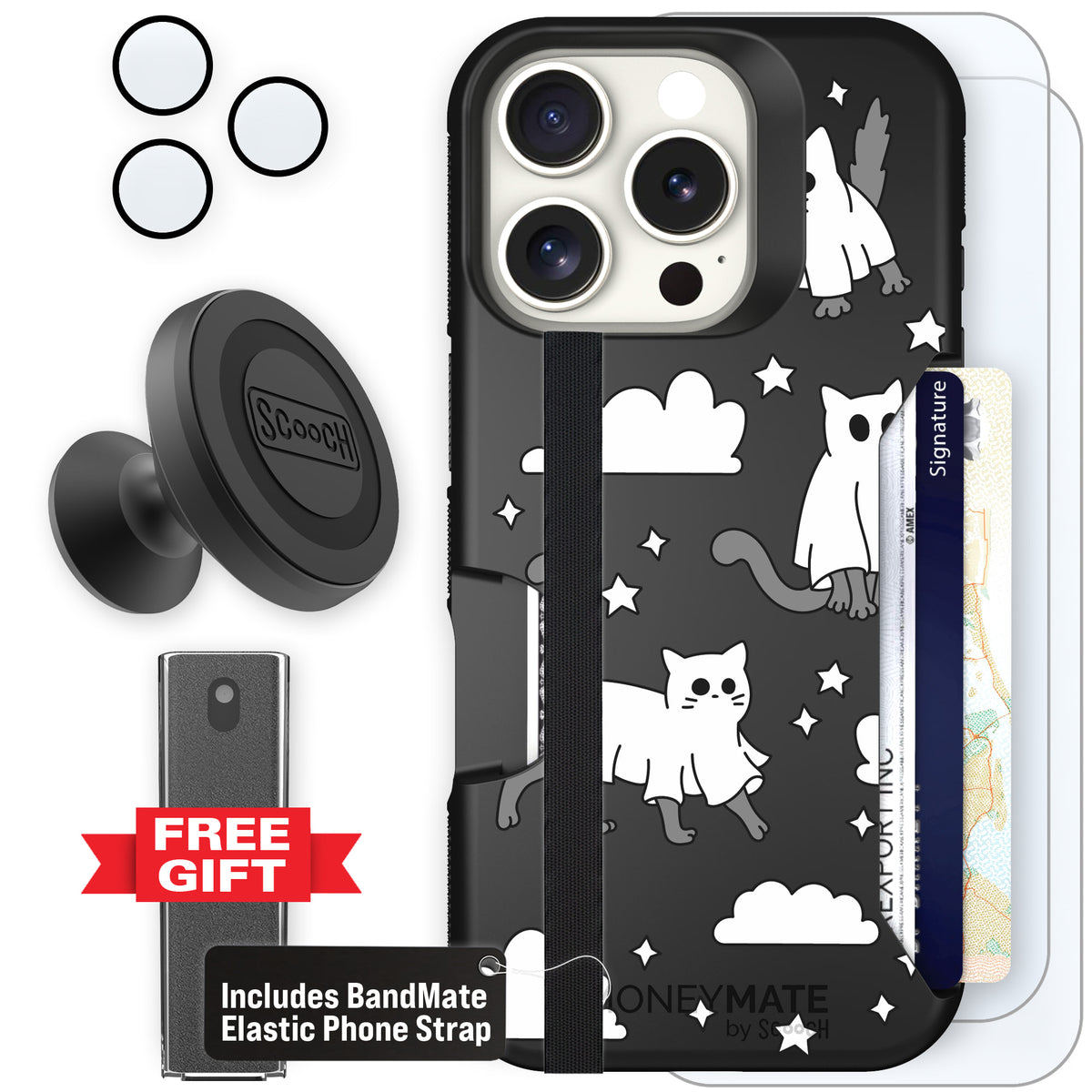 Scooch Moneymate Scaredy Cats defender bundle featuring the original Scaredy Cats print