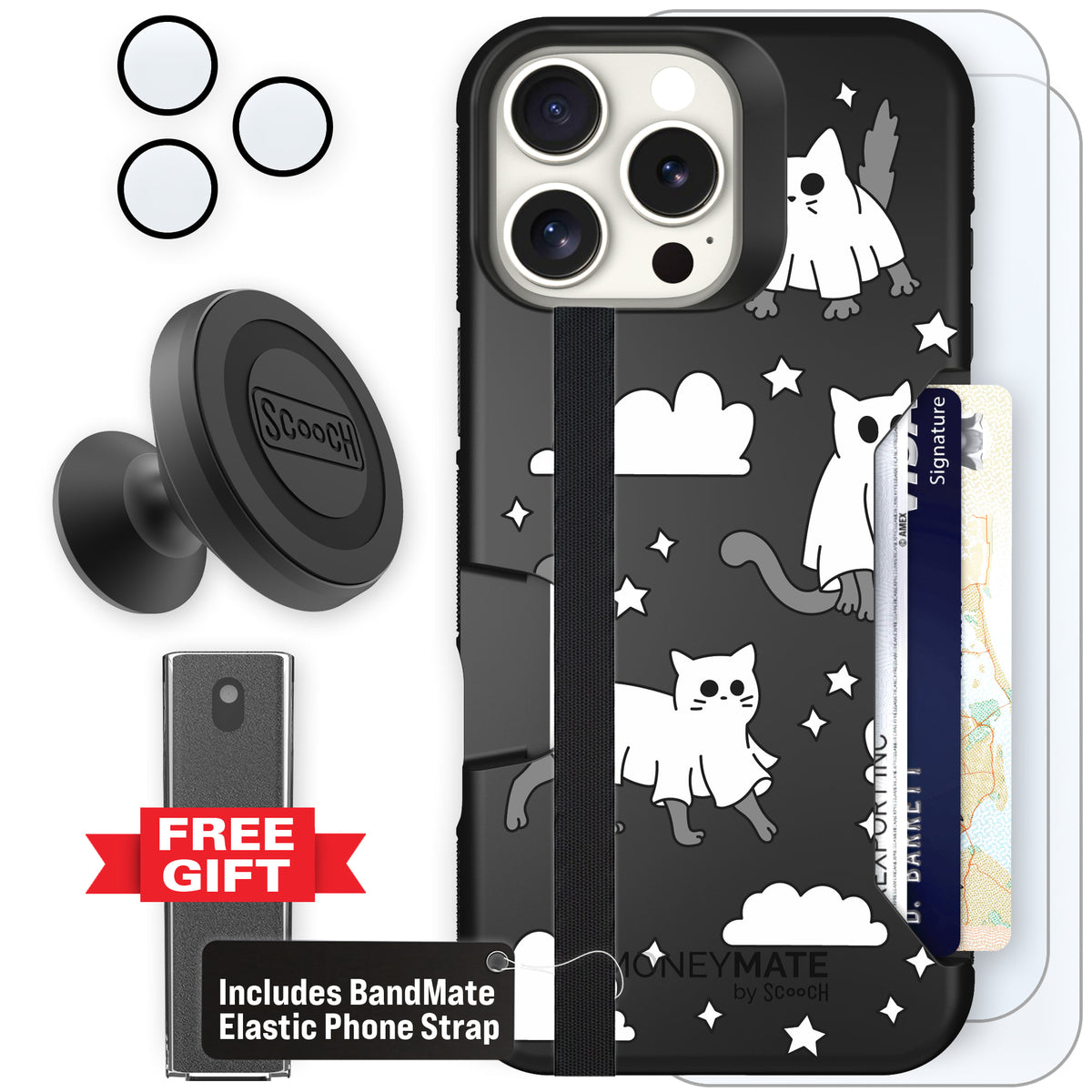 Scooch Moneymate Scaredy Cats defender bundle featuring the original Scaredy Cats print