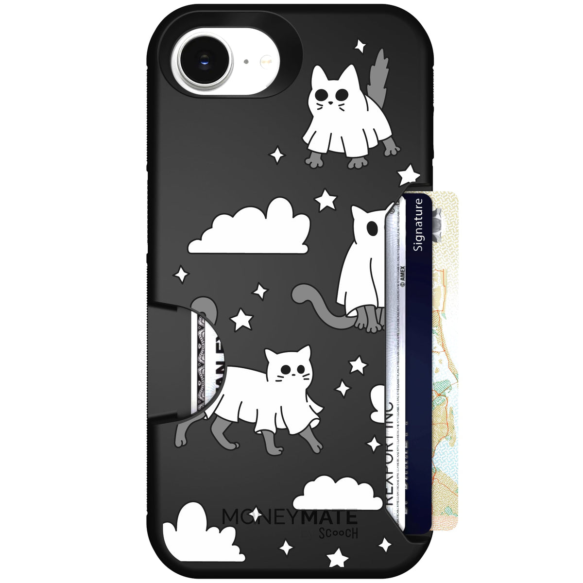Scooch Moneymate Scaredy Cats case featuring the original Scaredy Cats print