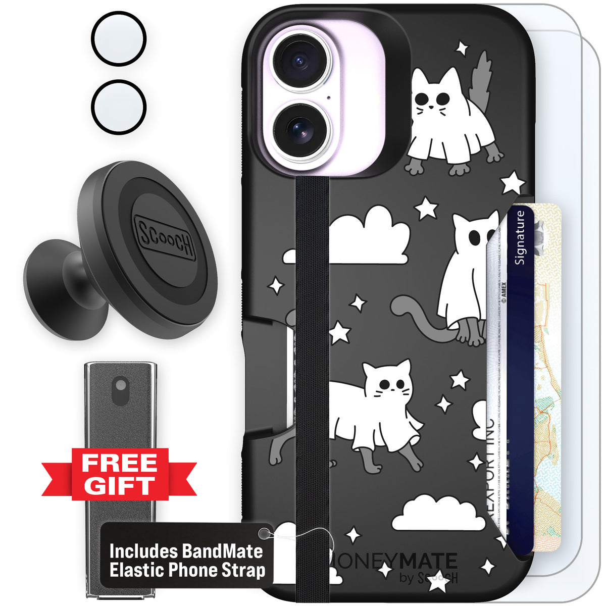 Scooch Moneymate Scaredy Cats defender bundle featuring the original Scaredy Cats print