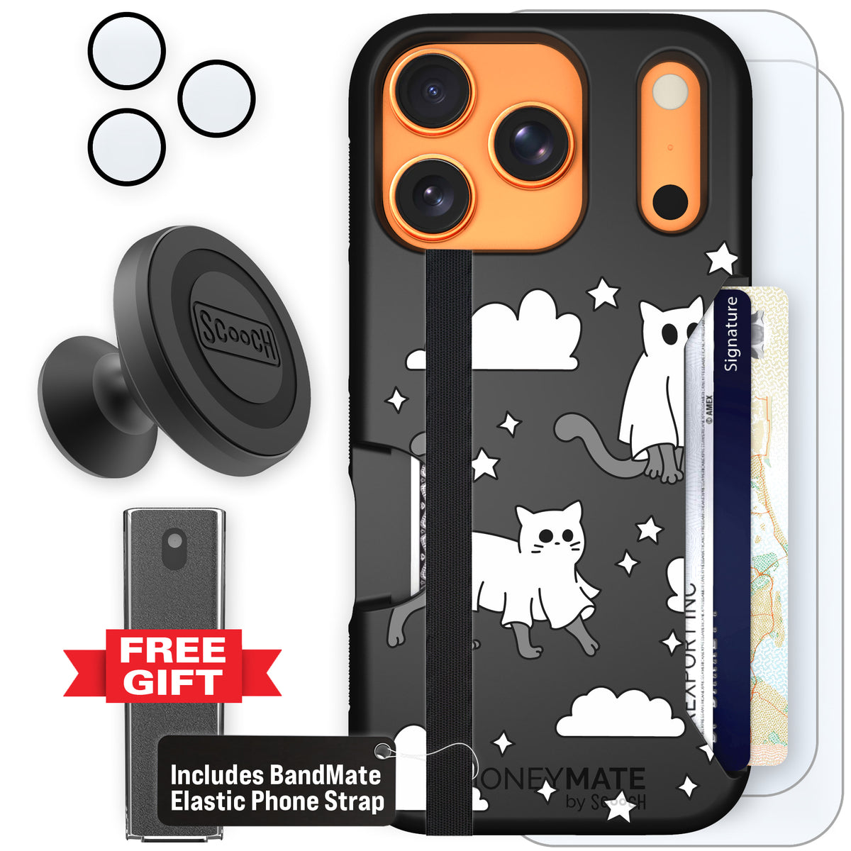 Scooch Moneymate Scaredy Cats defender bundle featuring the original Scaredy Cats print