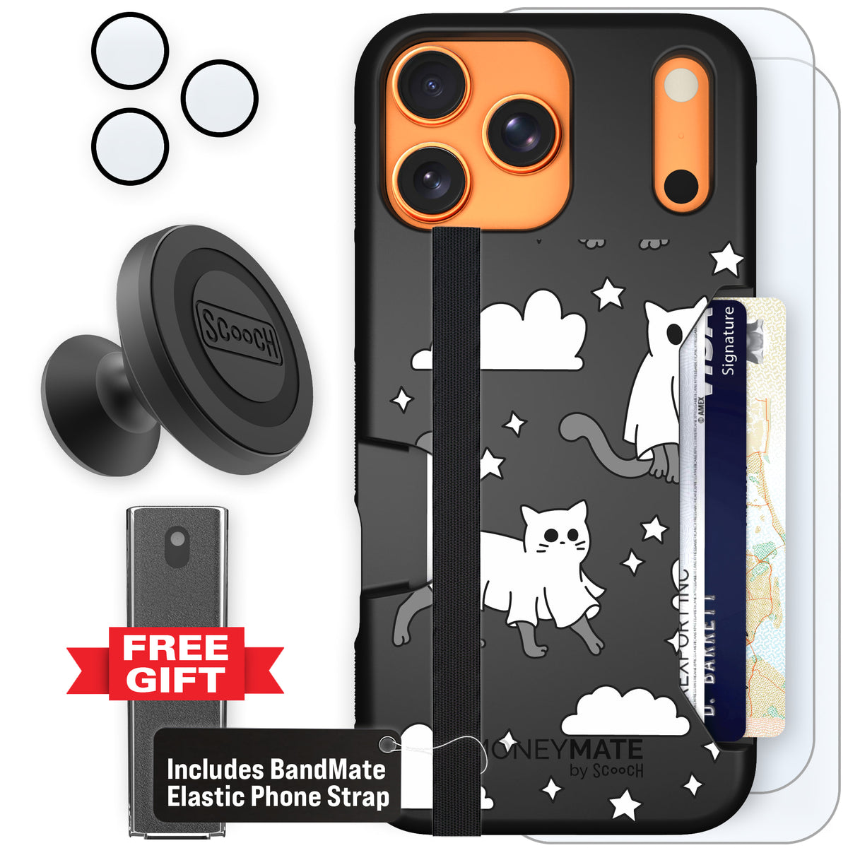 Scooch Moneymate Scaredy Cats defender bundle featuring the original Scaredy Cats print