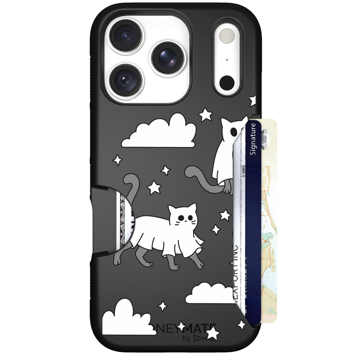 Scooch Moneymate Scaredy Cats case featuring the original Scaredy Cats print