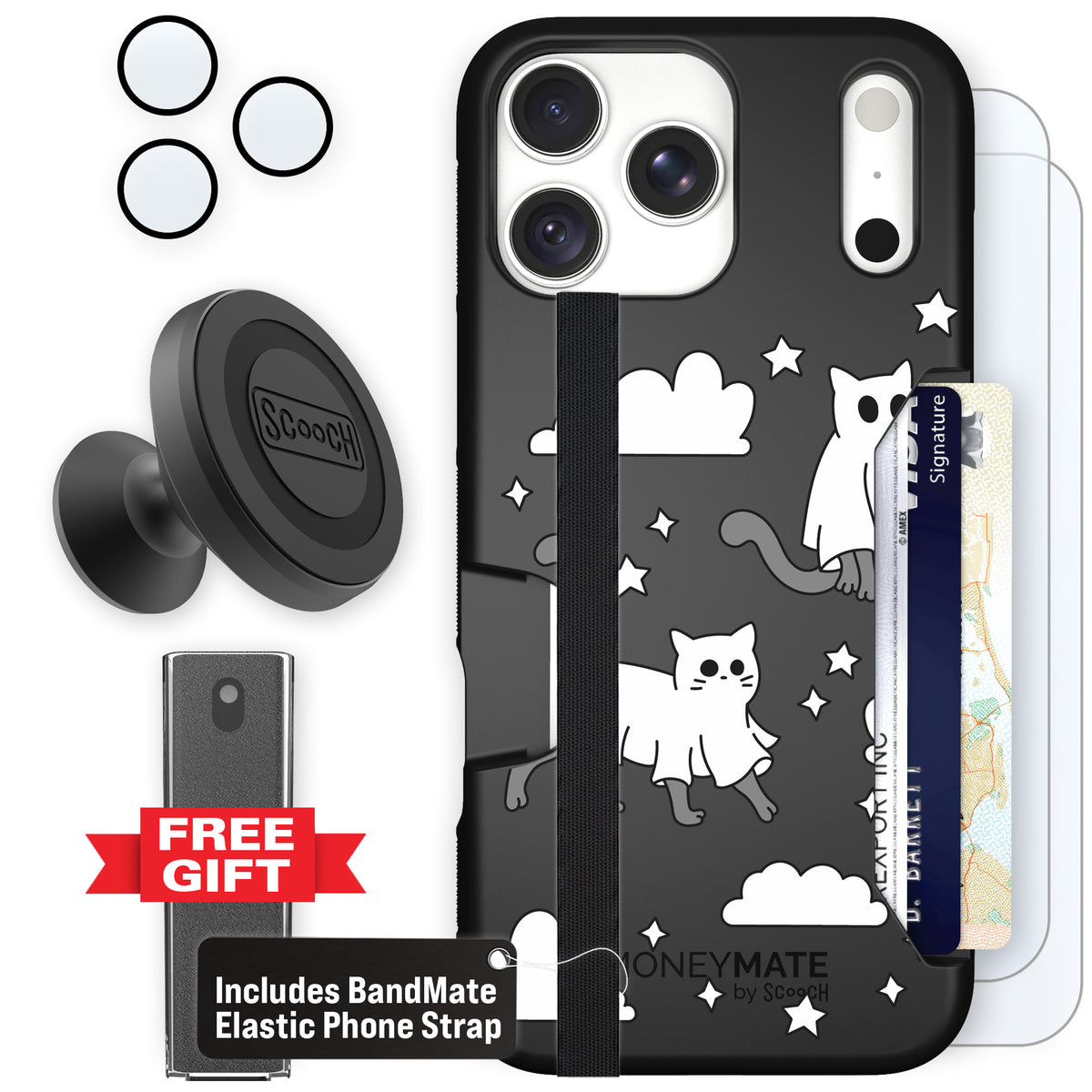 Scooch Moneymate Scaredy Cats defender bundle featuring the original Scaredy Cats print