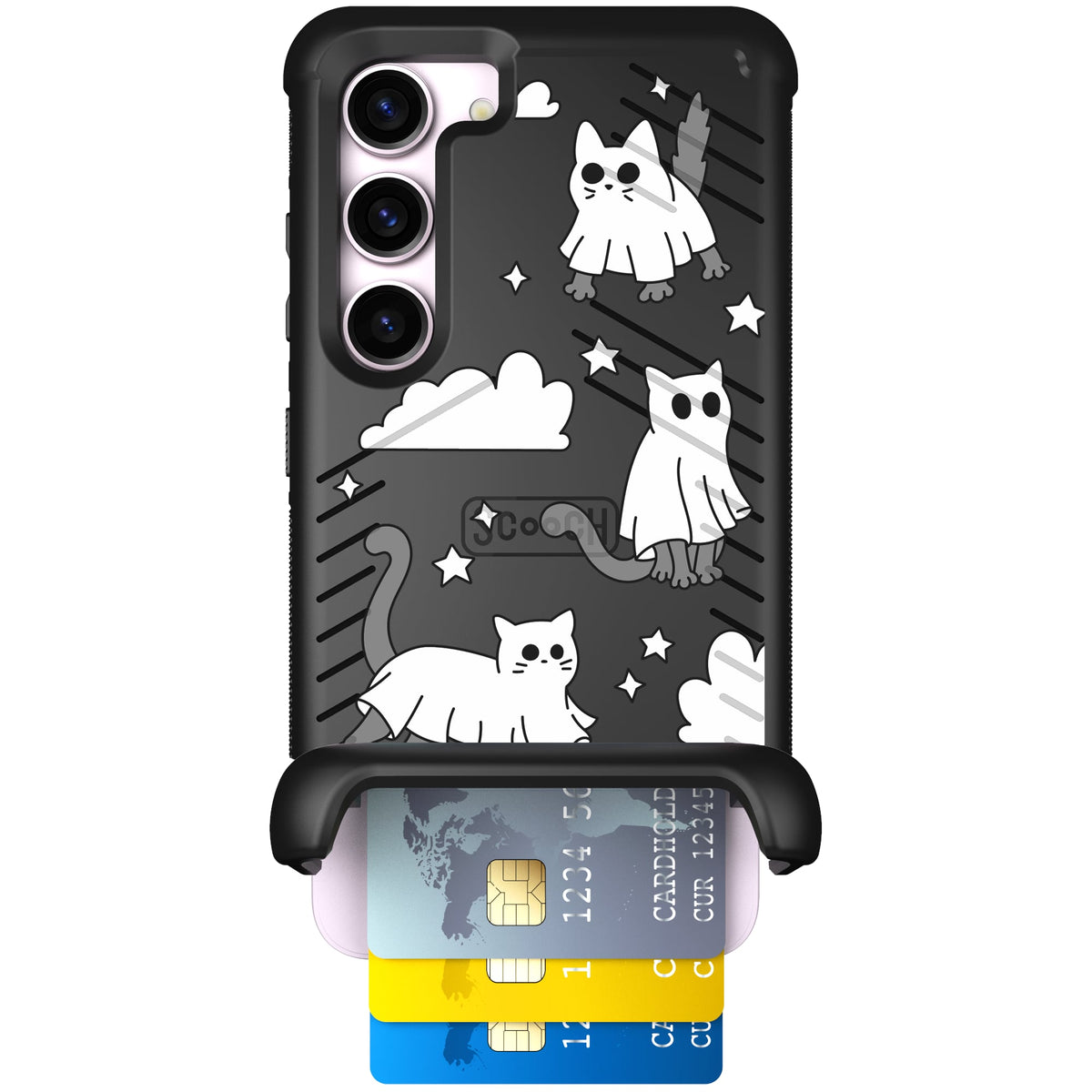 Scooch Wingmate Scaredy Cats case featuring the original Scaredy Cats print