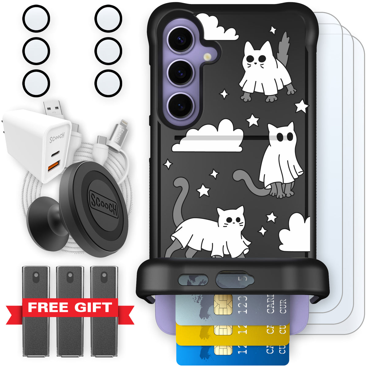 Scooch Wingmate Scaredy Cats ultimate bundle featuring the original Scaredy Cats print