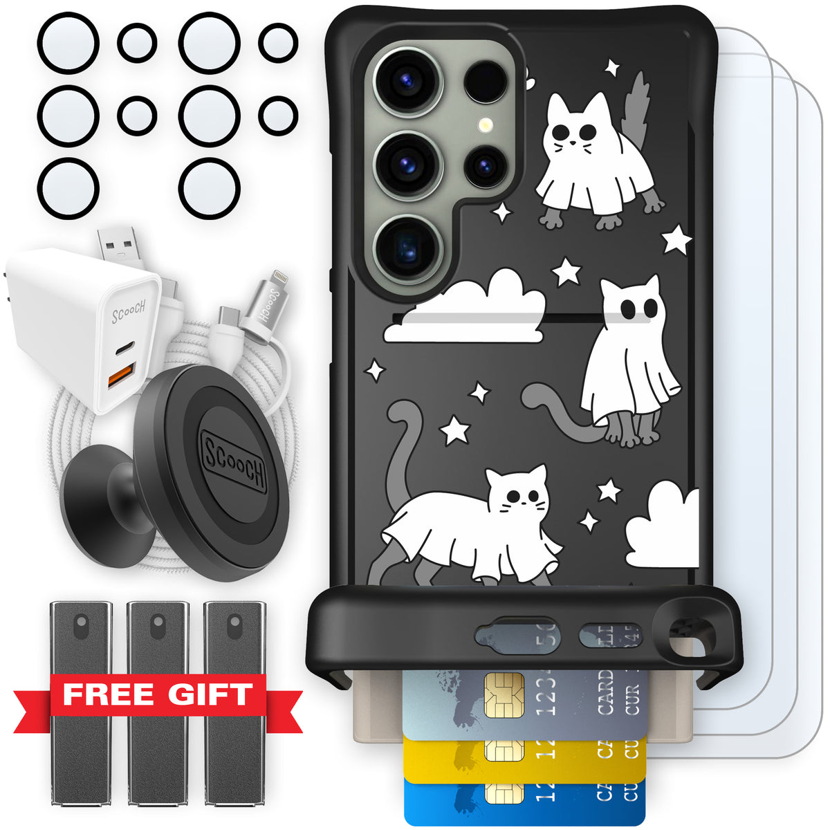 Scooch Wingmate Scaredy Cats ultimate bundle featuring the original Scaredy Cats print