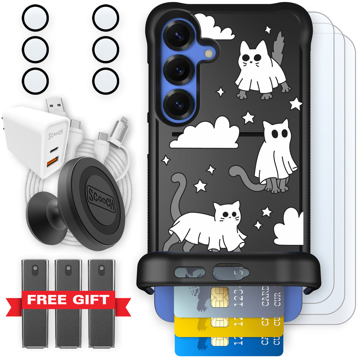 Scooch Wingmate Scaredy Cats ultimate bundle featuring the original Scaredy Cats print