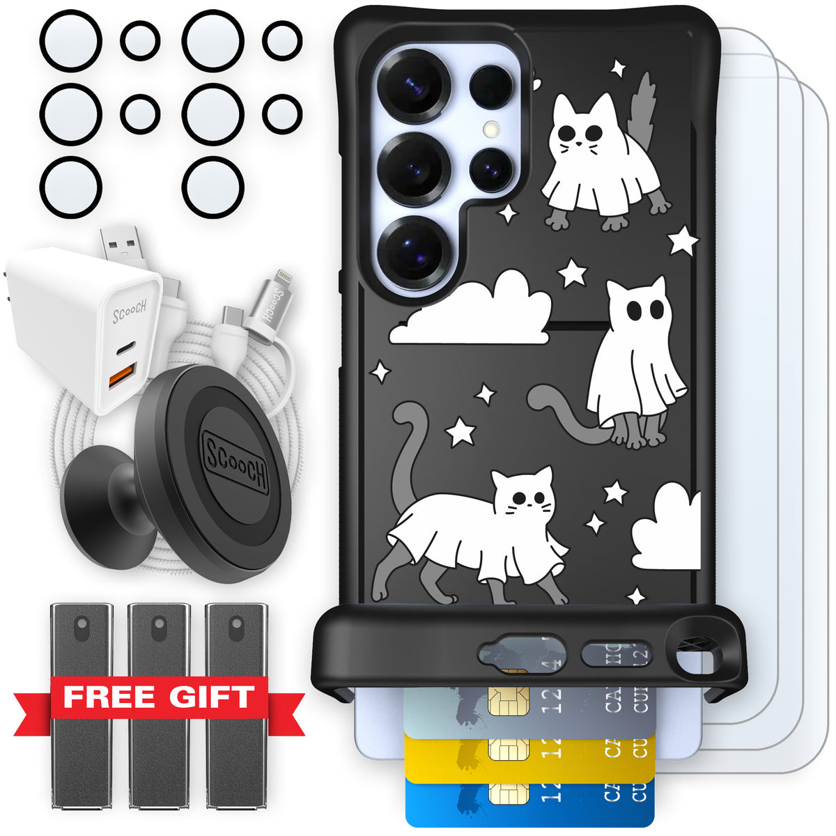 Scooch Wingmate Scaredy Cats ultimate bundle featuring the original Scaredy Cats print