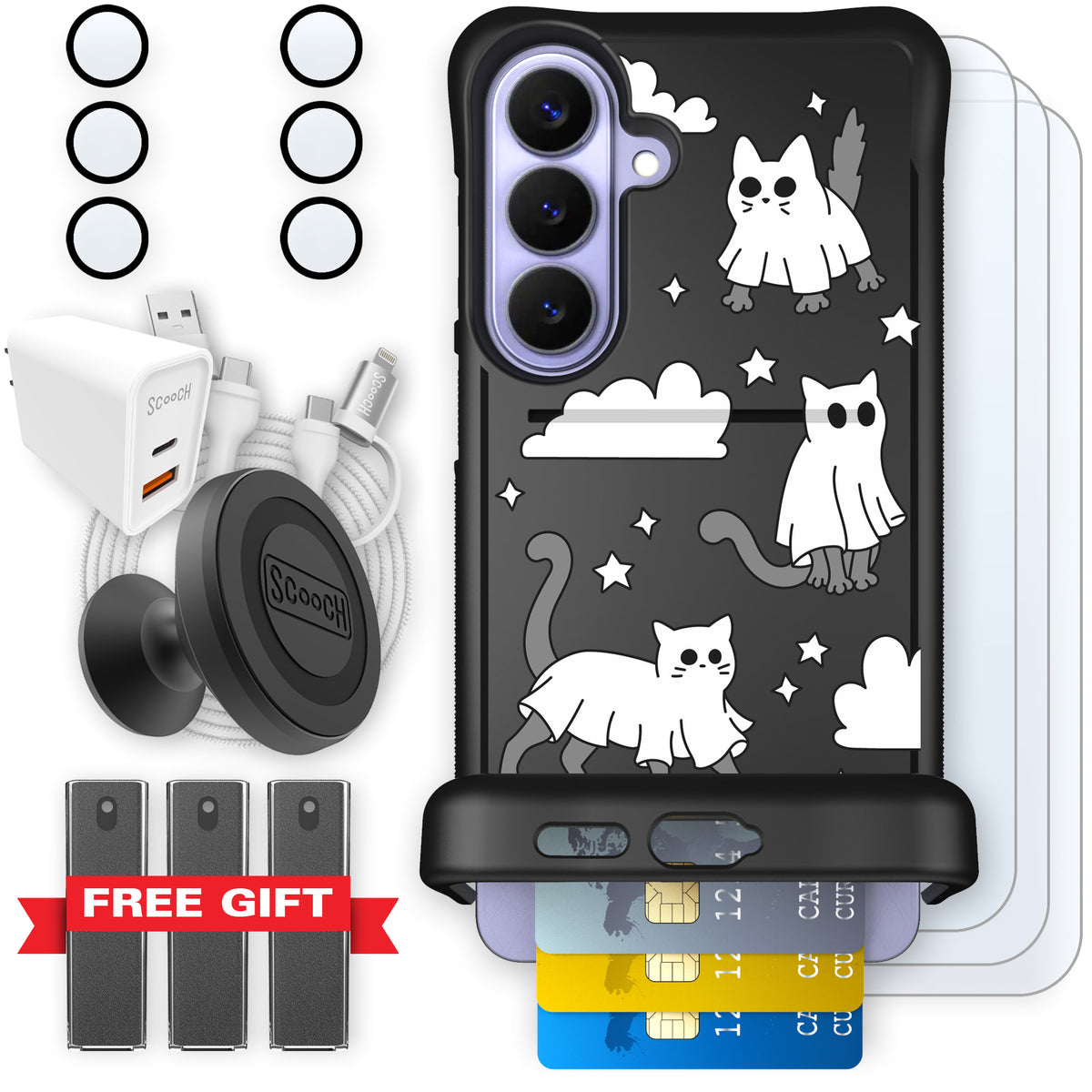 Scooch Wingmate Scaredy Cats ultimate bundle featuring the original Scaredy Cats print