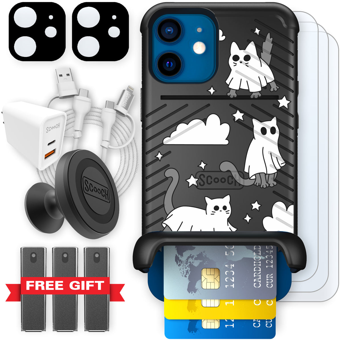 Scooch Wingmate Scaredy Cats ultimate bundle featuring the original Scaredy Cats print