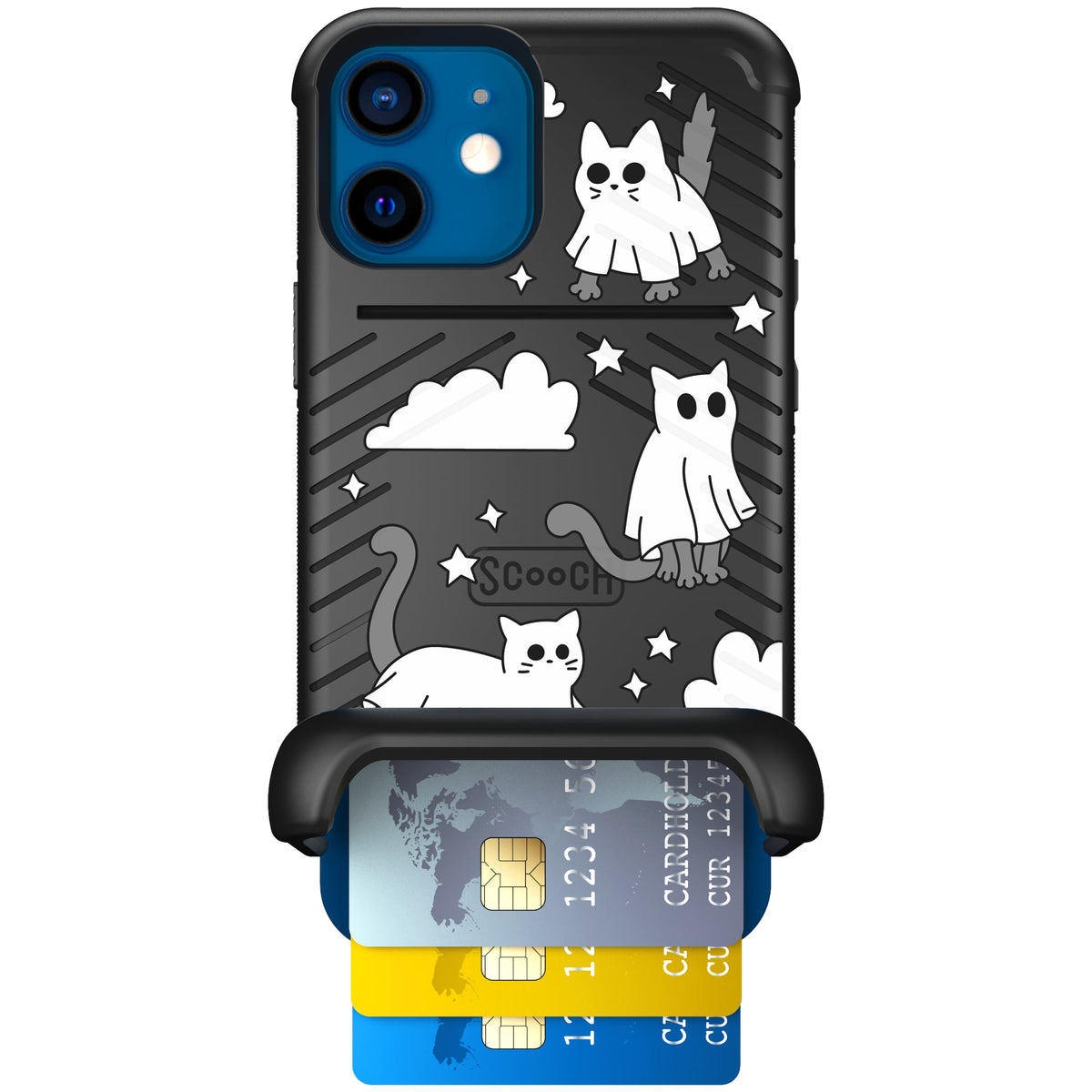 Scooch Wingmate Scaredy Cats case featuring the original Scaredy Cats print