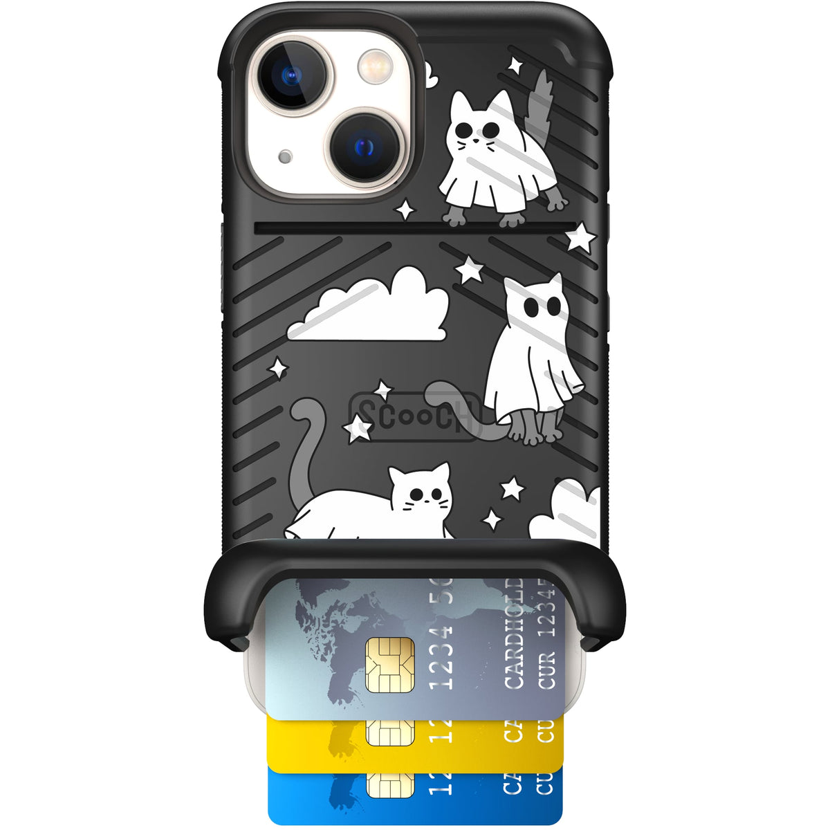 Scooch Wingmate Scaredy Cats case featuring the original Scaredy Cats print