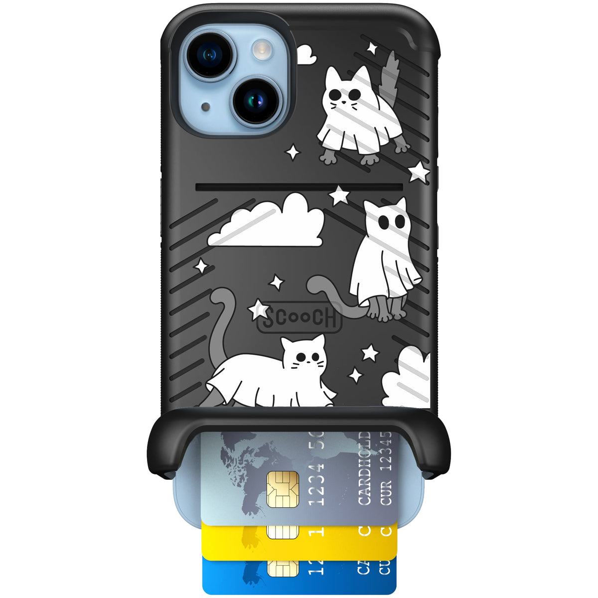 Scooch Wingmate Scaredy Cats case featuring the original Scaredy Cats print