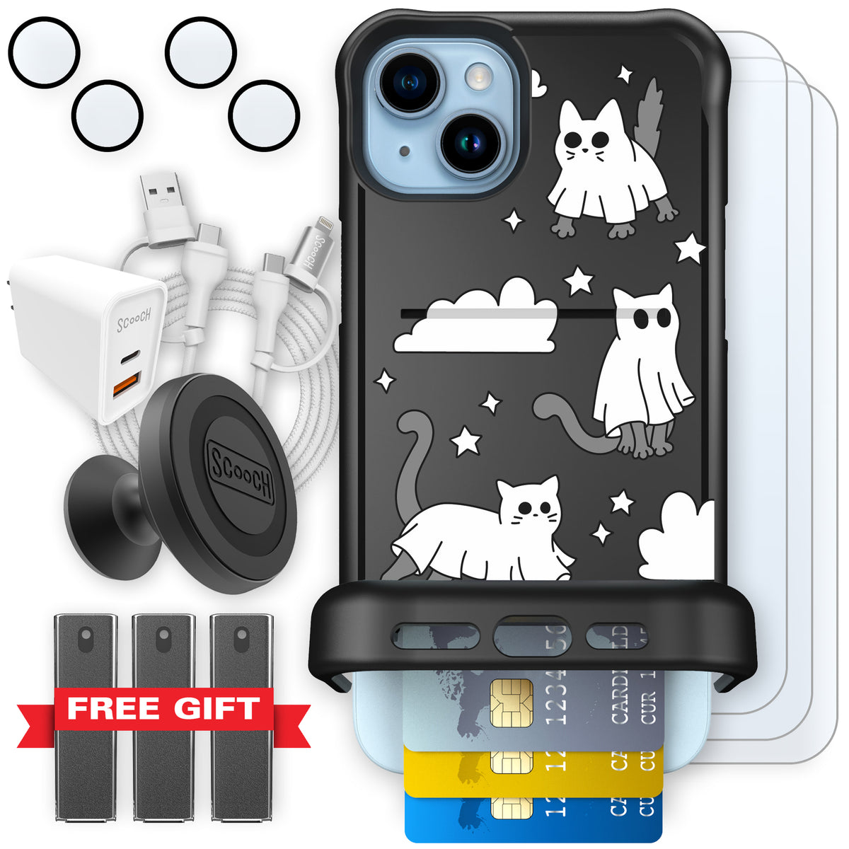 Scooch Wingmate Scaredy Cats ultimate bundle featuring the original Scaredy Cats print