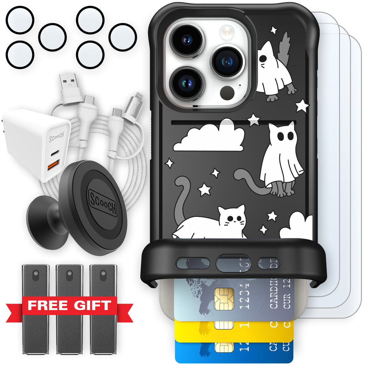 Scooch Wingmate Scaredy Cats ultimate bundle featuring the original Scaredy Cats print