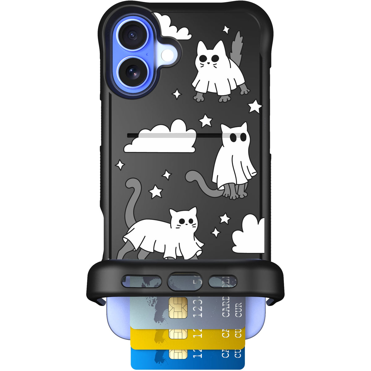 Scooch Wingmate Scaredy Cats case featuring the original Scaredy Cats print