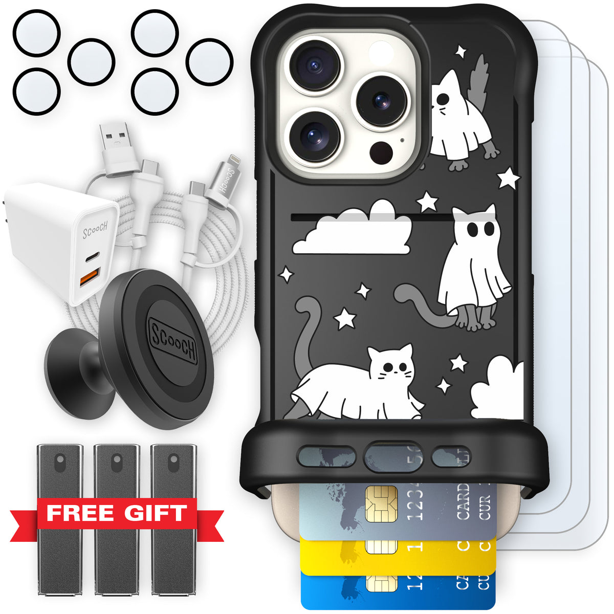 Scooch Wingmate Scaredy Cats ultimate bundle featuring the original Scaredy Cats print