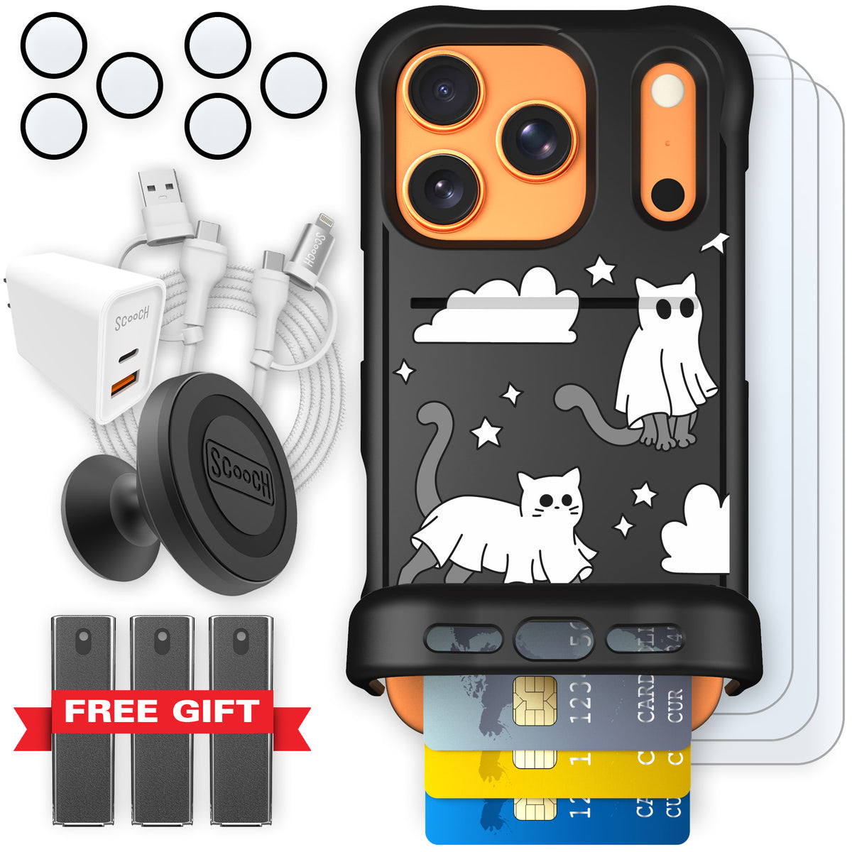 Scooch Wingmate Scaredy Cats ultimate bundle featuring the original Scaredy Cats print