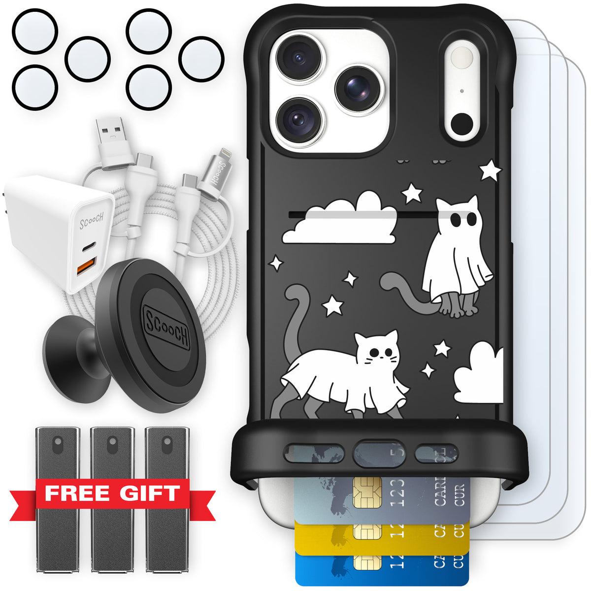 Scooch Wingmate Scaredy Cats ultimate bundle featuring the original Scaredy Cats print