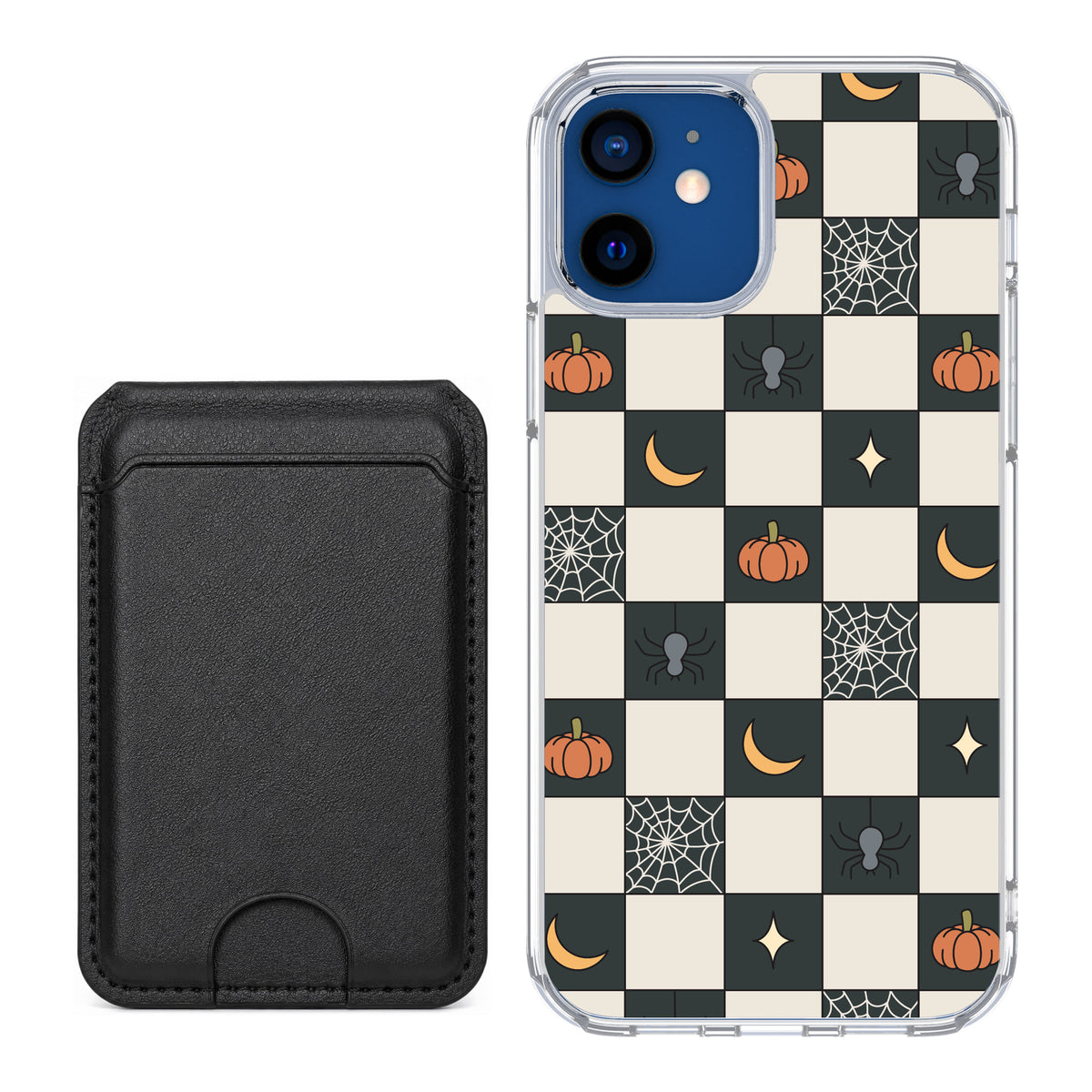 Scooch MagCase Spooky Squares black magwallet bundle featuring the original Spooky Squares print