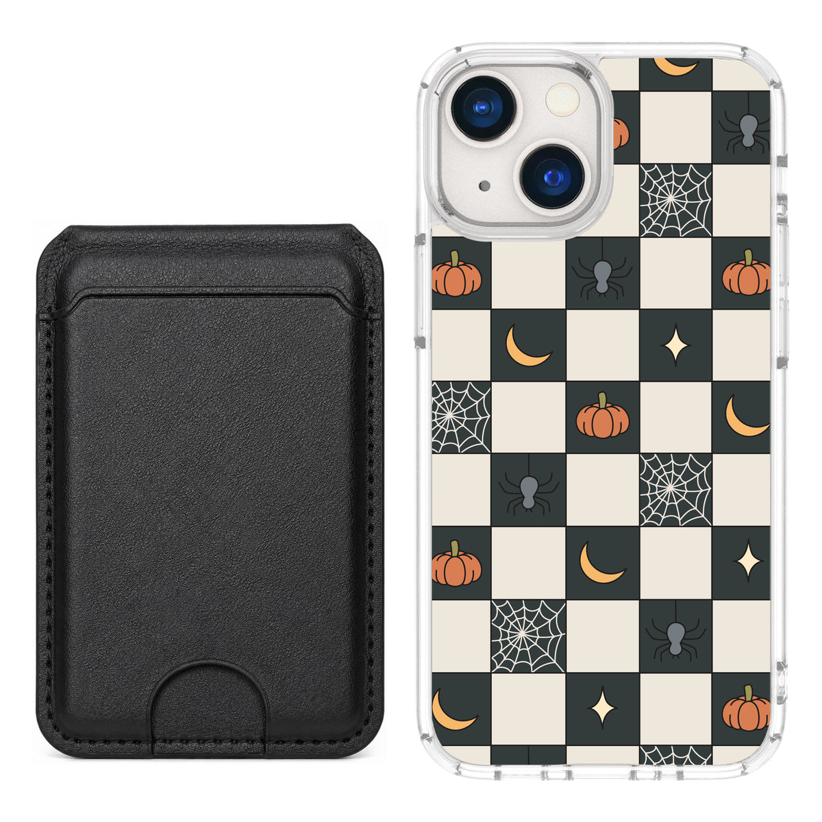 Scooch MagCase Spooky Squares black magwallet bundle featuring the original Spooky Squares print