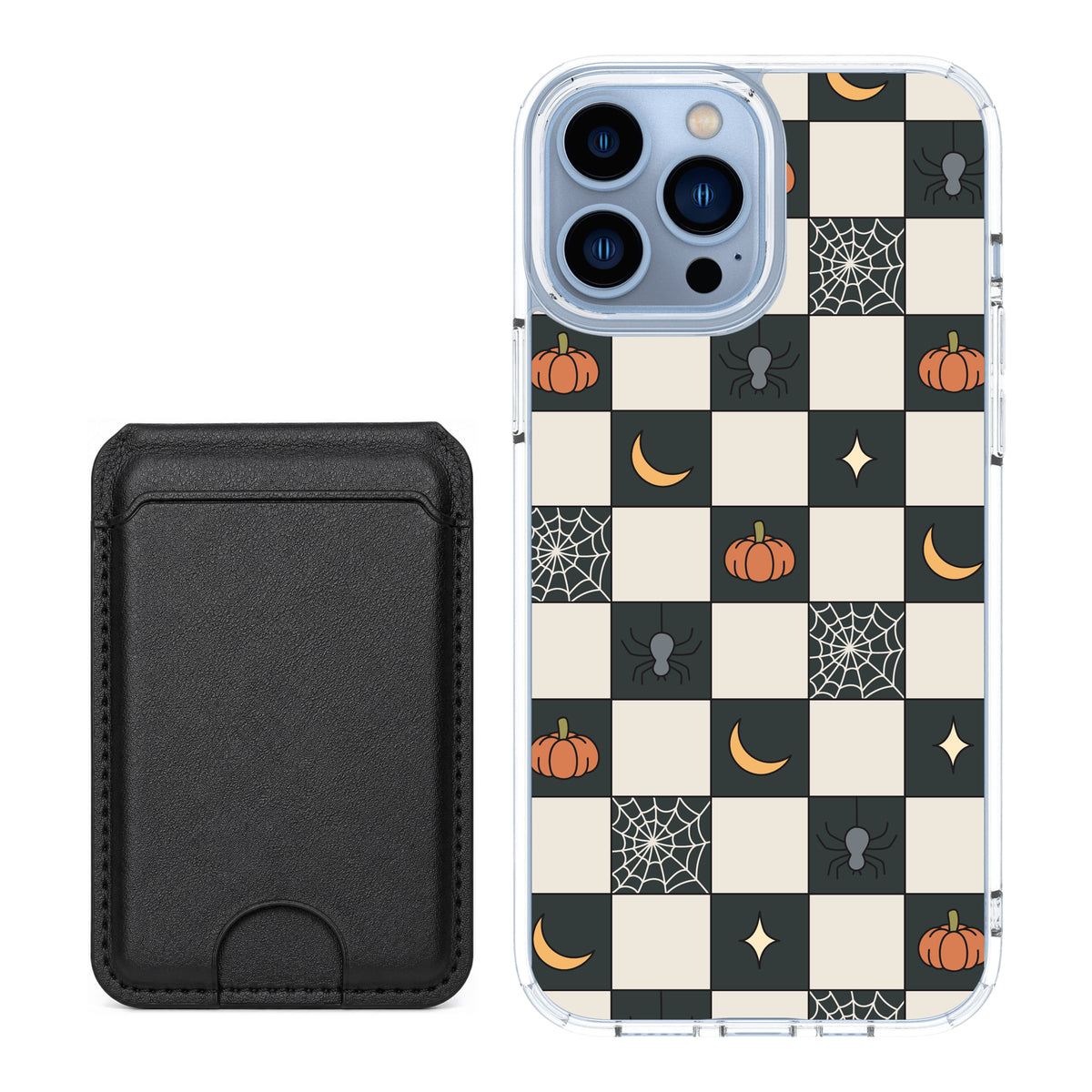 Scooch MagCase Spooky Squares black magwallet bundle featuring the original Spooky Squares print