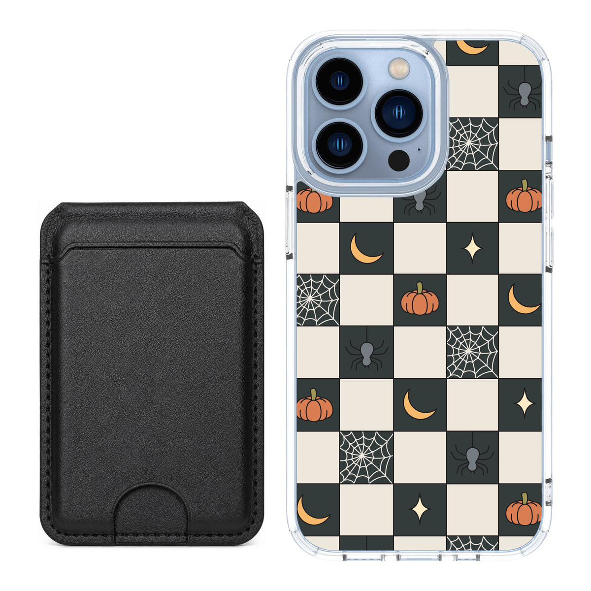 Scooch MagCase Spooky Squares black magwallet bundle featuring the original Spooky Squares print