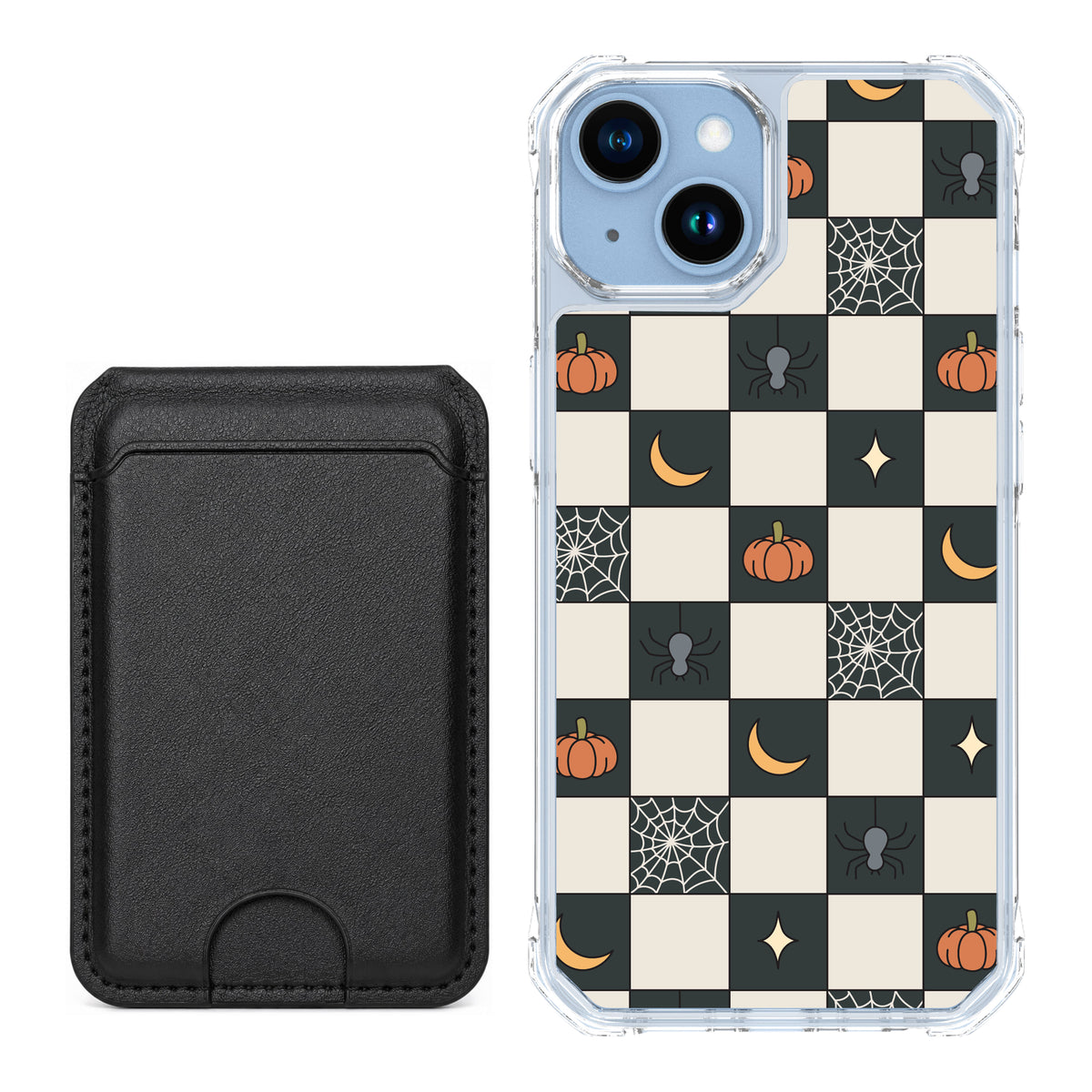 Scooch MagCase Spooky Squares black magwallet bundle featuring the original Spooky Squares print