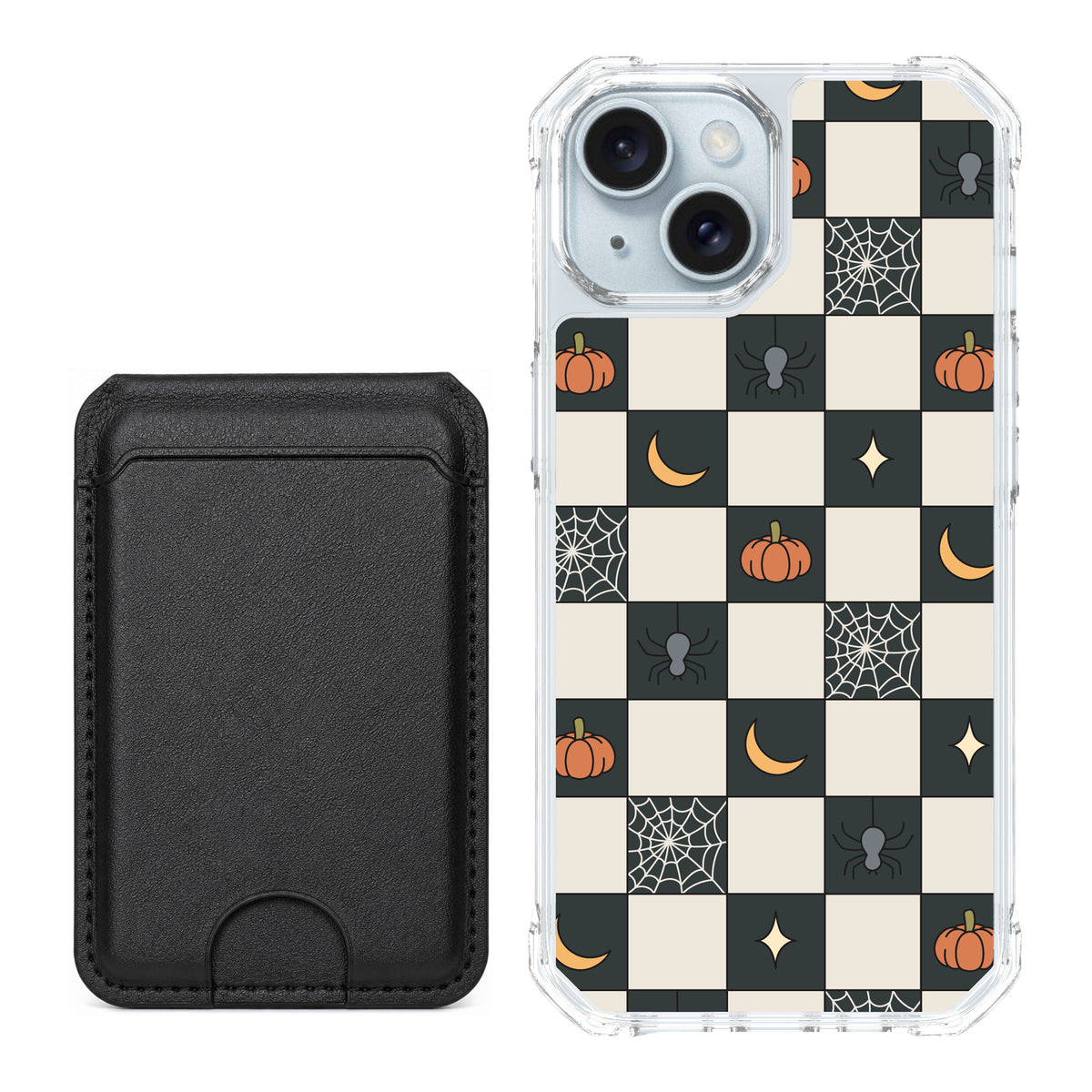 Scooch MagCase Spooky Squares black magwallet bundle featuring the original Spooky Squares print