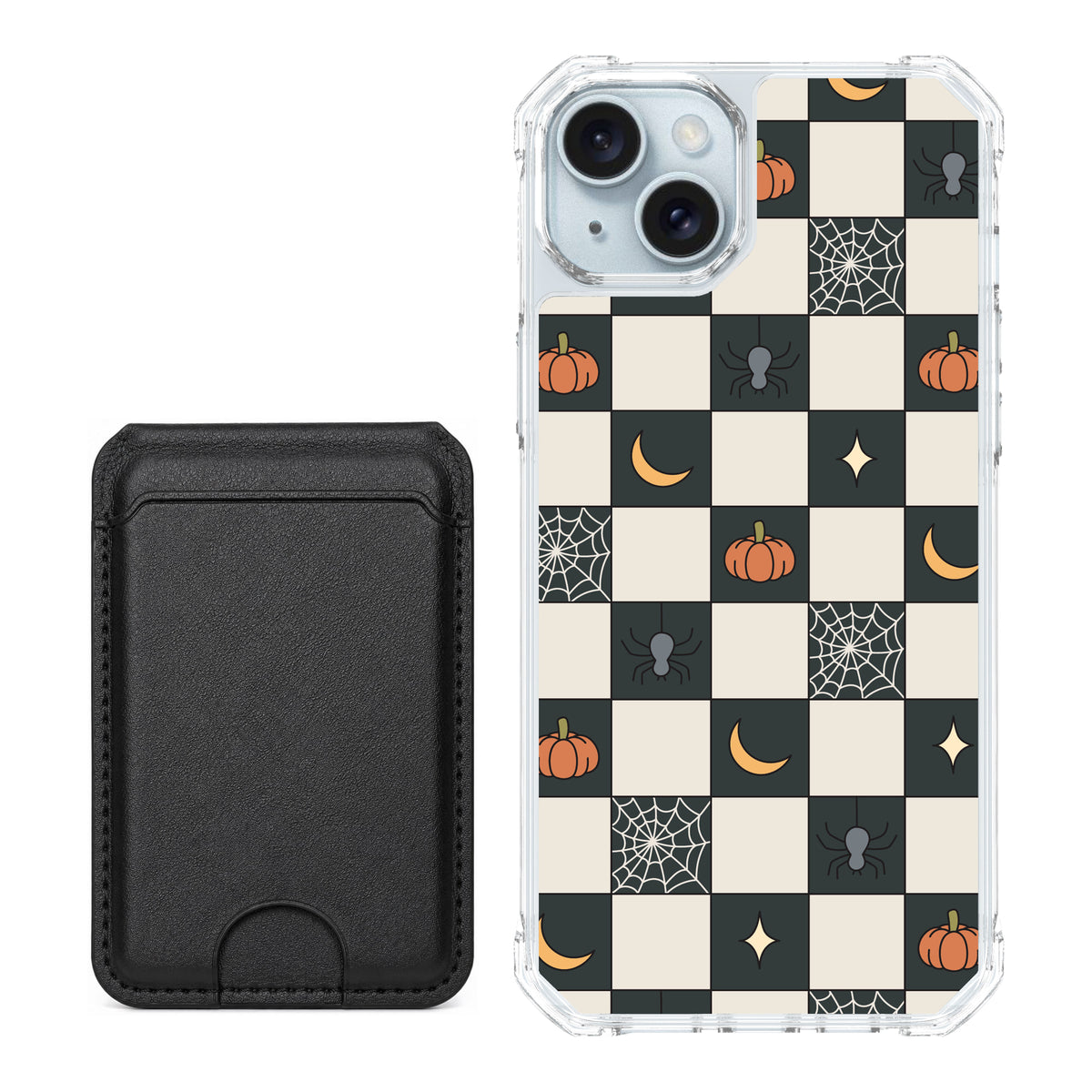 Scooch MagCase Spooky Squares black magwallet bundle featuring the original Spooky Squares print