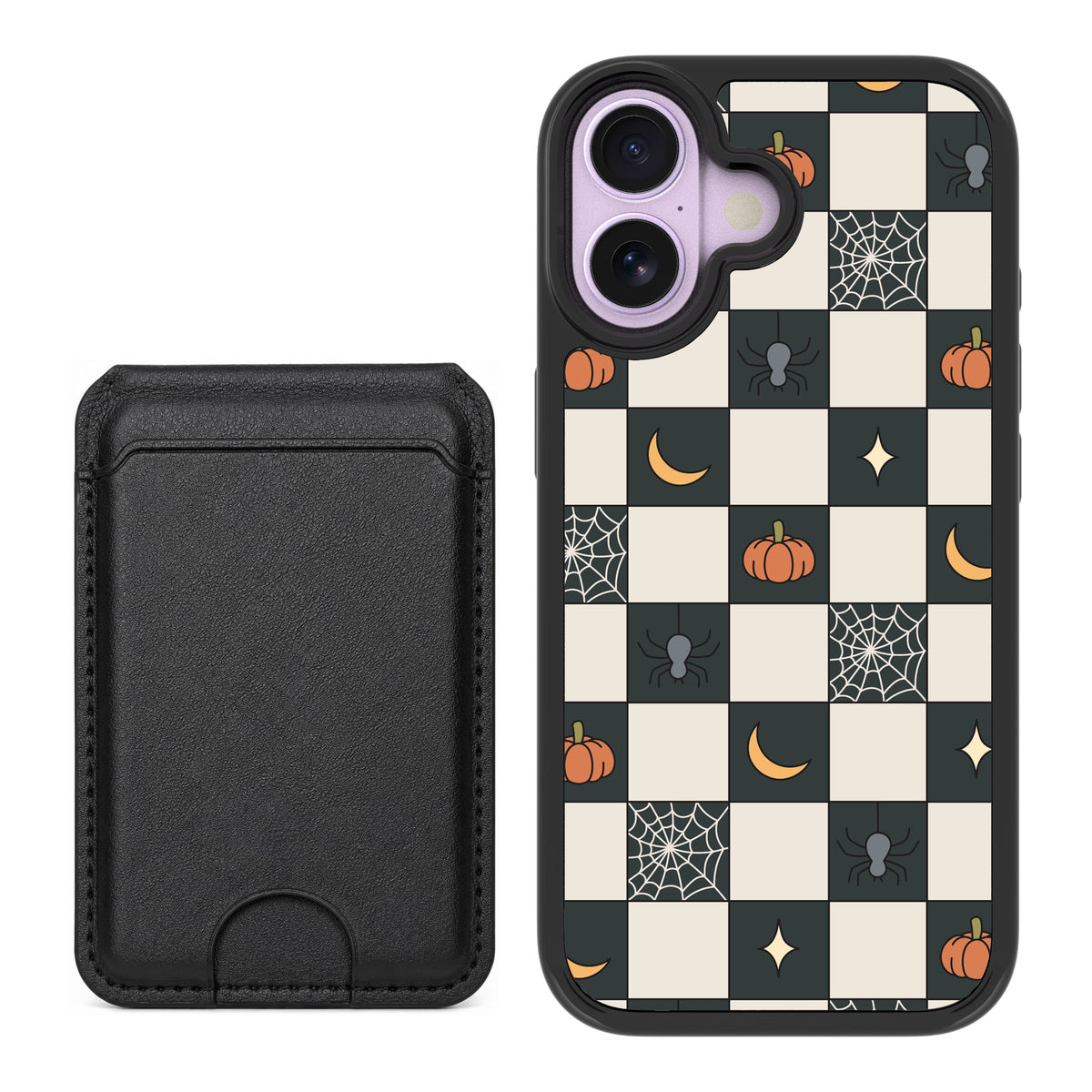 Scooch MagCase Spooky Squares black magwallet bundle featuring the original Spooky Squares print