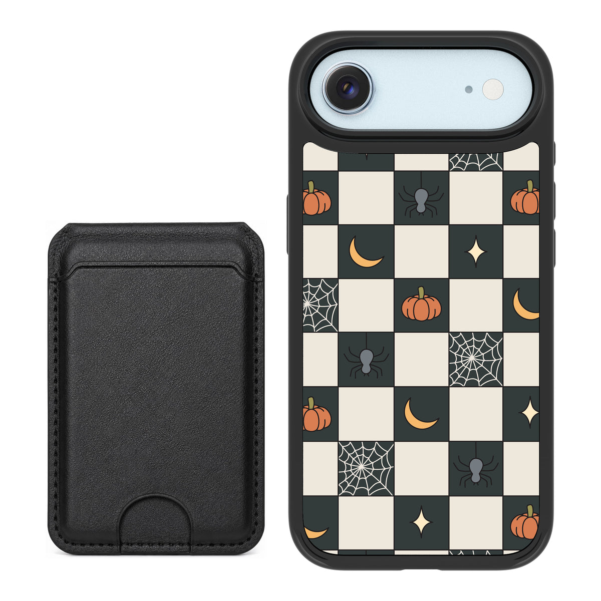 Scooch MagCase Spooky Squares black magwallet bundle featuring the original Spooky Squares print