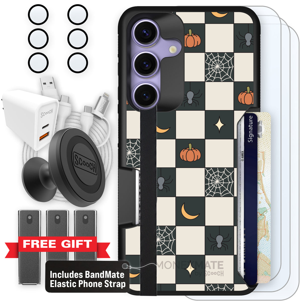 Scooch Moneymate Spooky Squares ultimate bundle featuring the original Spooky Squares print