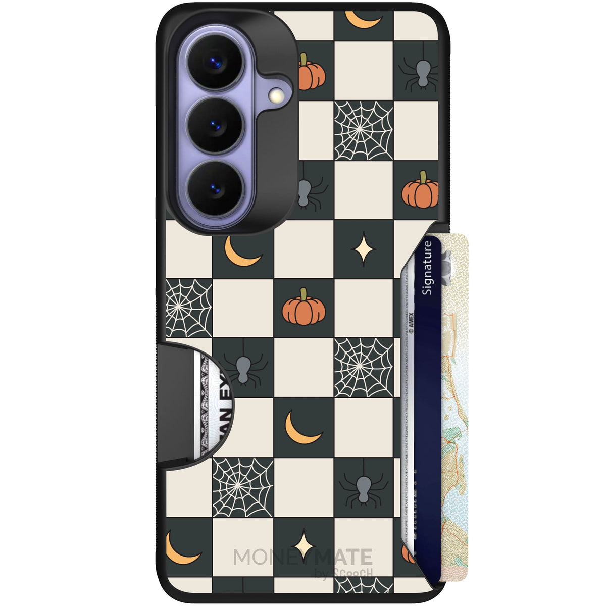 Scooch Moneymate Spooky Squares case featuring the original Spooky Squares print