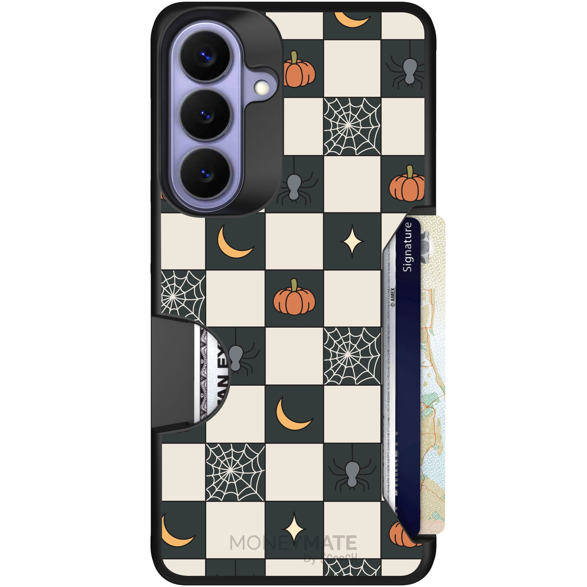 Scooch Moneymate Spooky Squares case featuring the original Spooky Squares print
