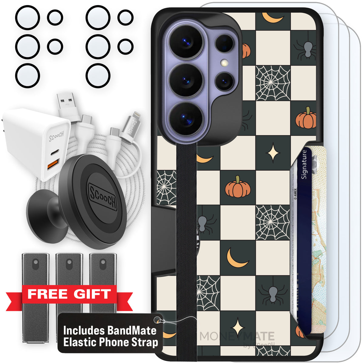 Scooch Moneymate Spooky Squares ultimate bundle featuring the original Spooky Squares print