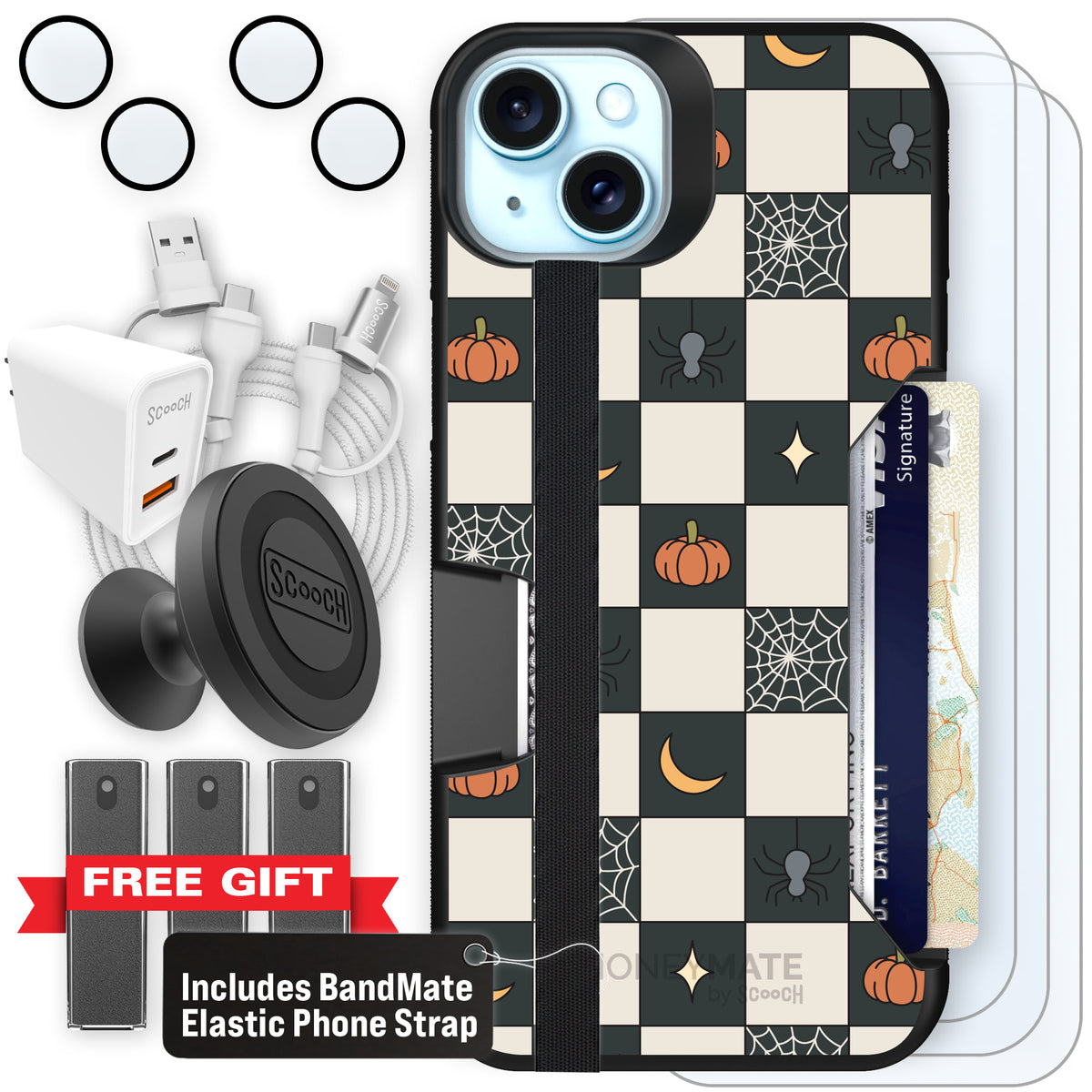 Scooch Moneymate Spooky Squares ultimate bundle featuring the original Spooky Squares print