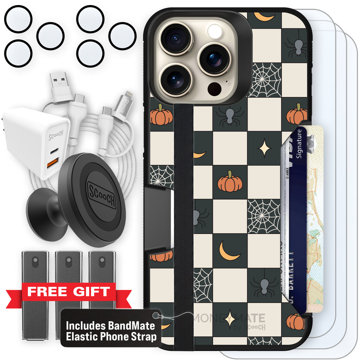 Scooch Moneymate Spooky Squares ultimate bundle featuring the original Spooky Squares print