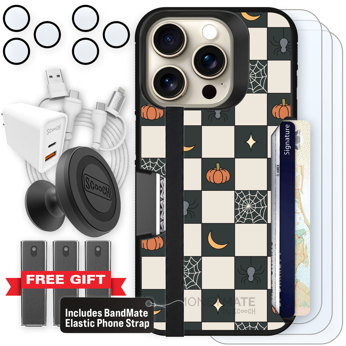 Scooch Moneymate Spooky Squares ultimate bundle featuring the original Spooky Squares print