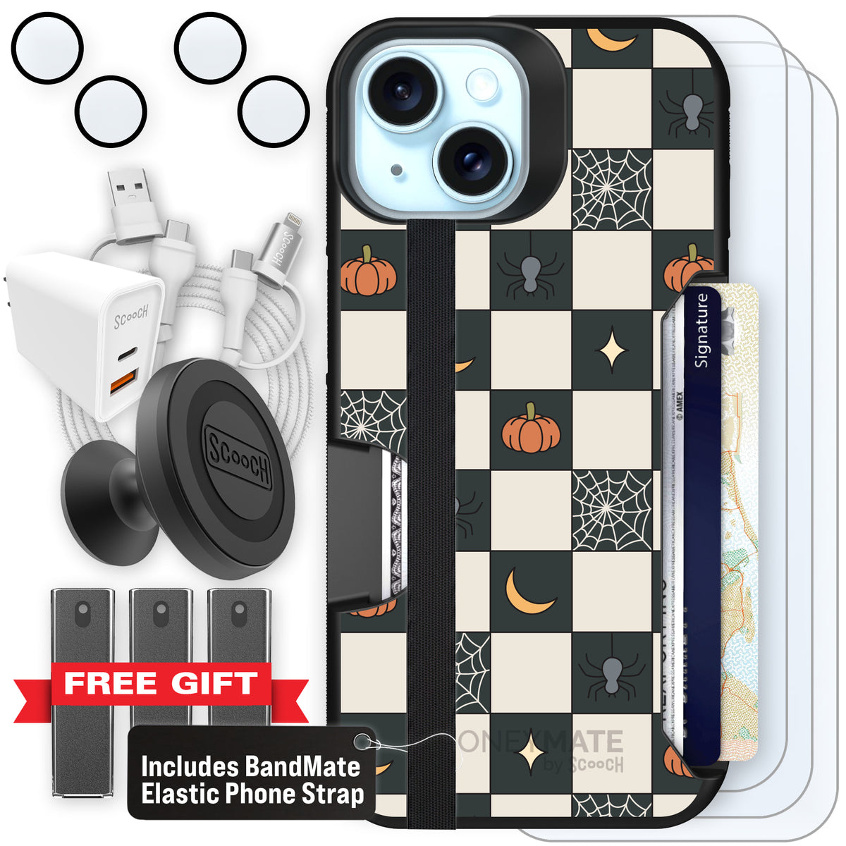 Scooch Moneymate Spooky Squares ultimate bundle featuring the original Spooky Squares print