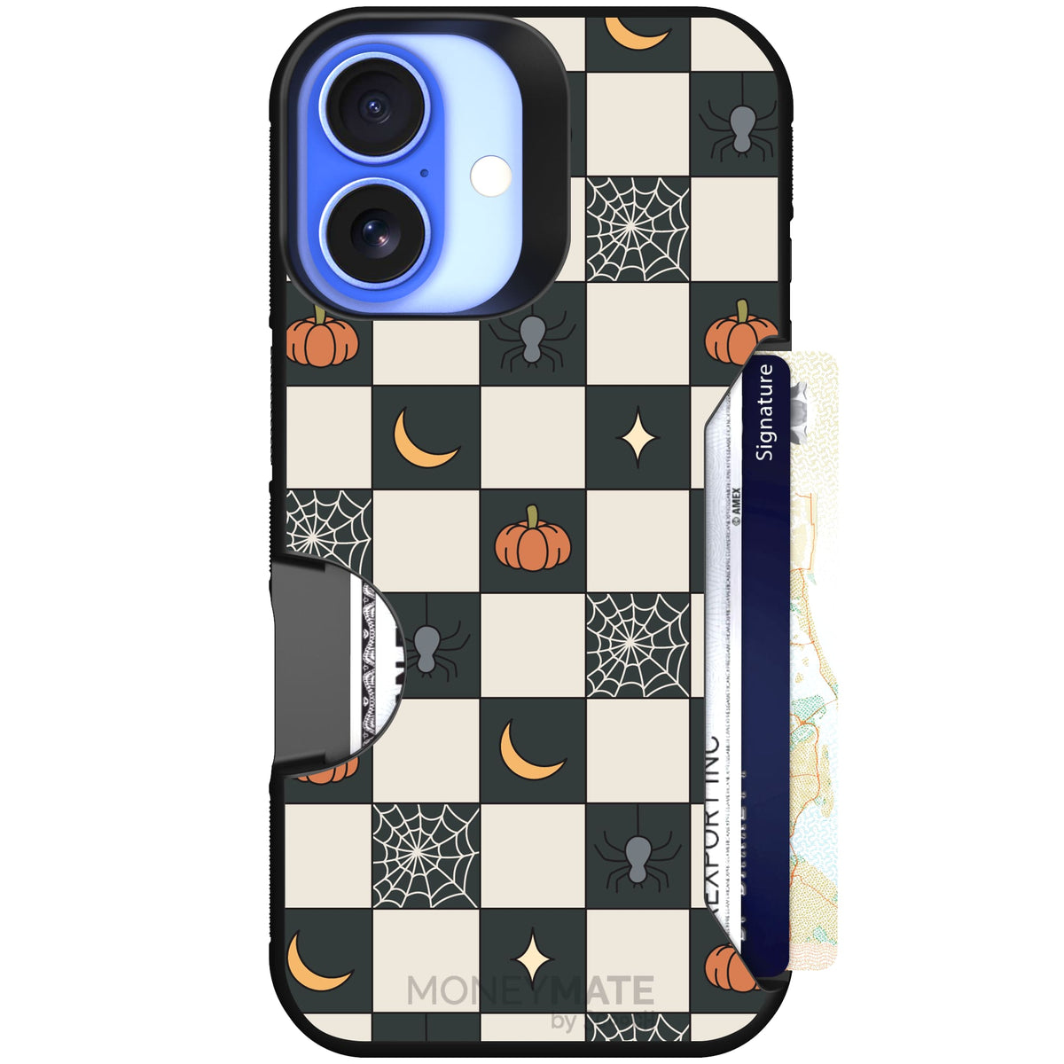 Scooch Moneymate Spooky Squares case featuring the original Spooky Squares print