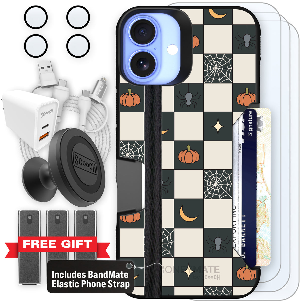 Scooch Moneymate Spooky Squares ultimate bundle featuring the original Spooky Squares print