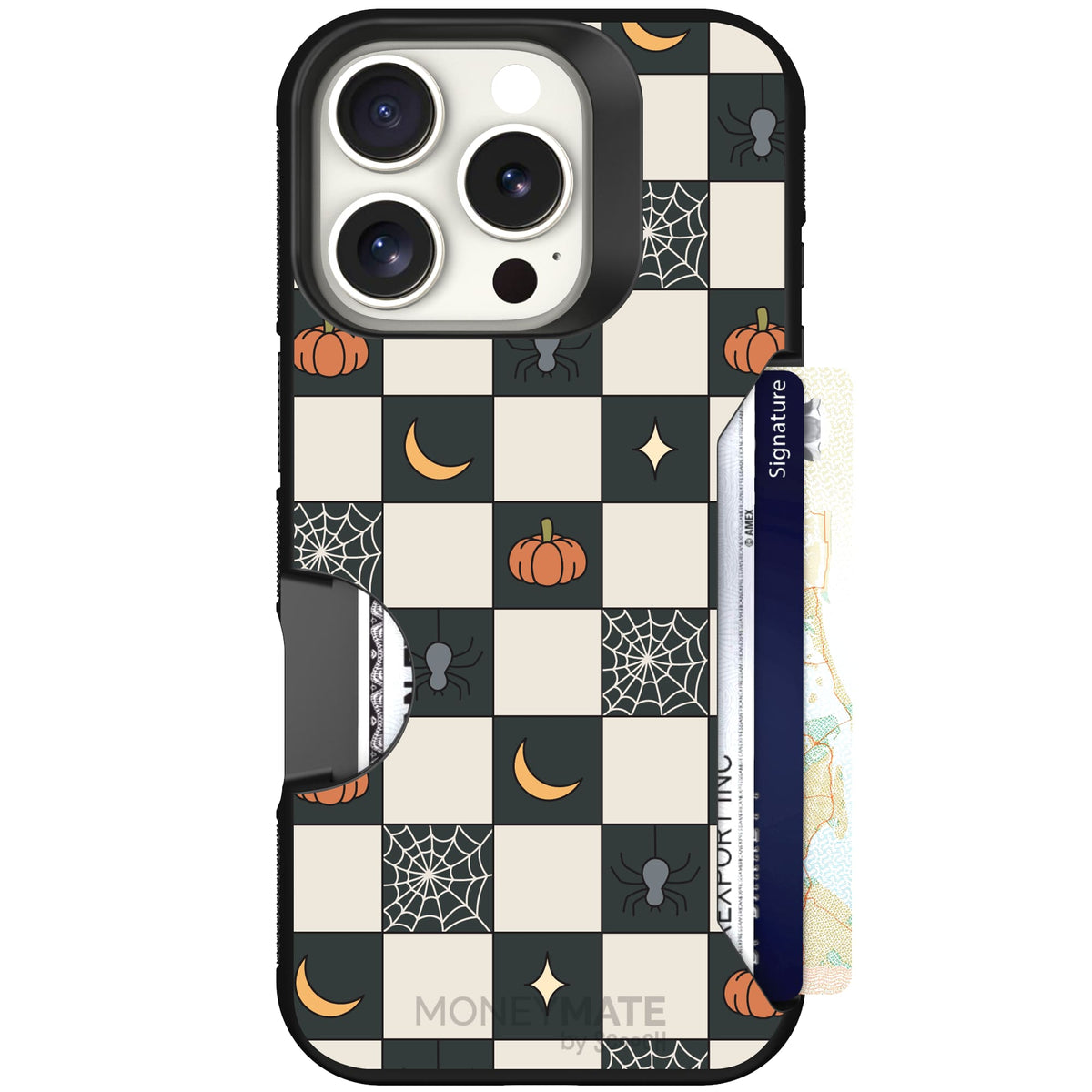 Scooch Moneymate Spooky Squares case featuring the original Spooky Squares print