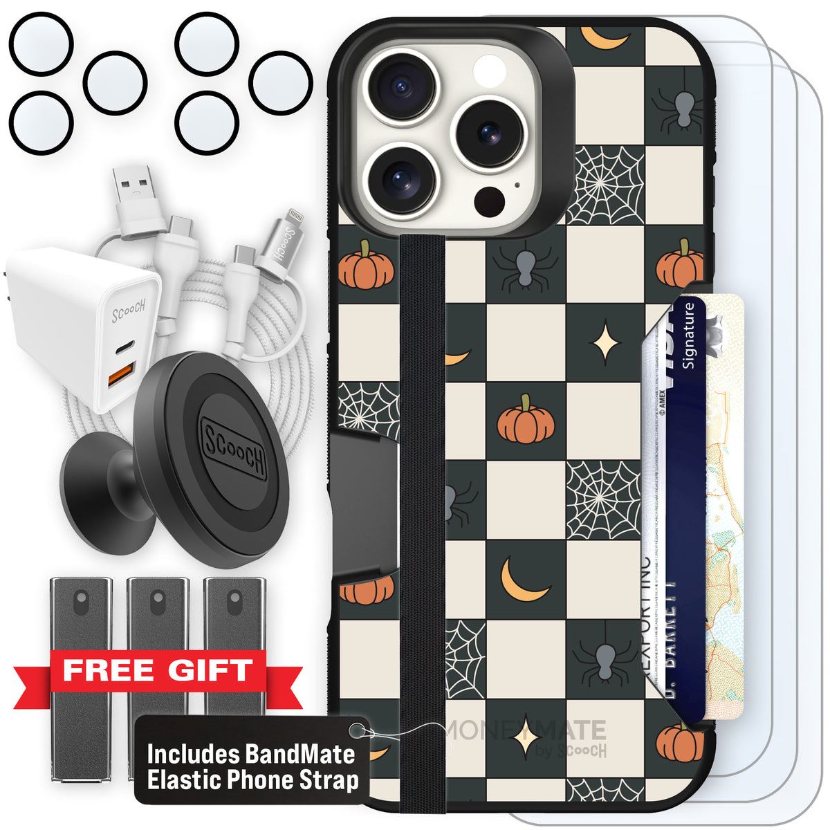 Scooch Moneymate Spooky Squares ultimate bundle featuring the original Spooky Squares print