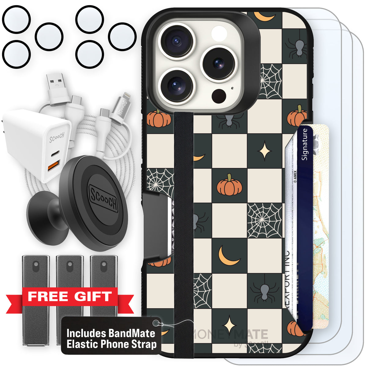 Scooch Moneymate Spooky Squares ultimate bundle featuring the original Spooky Squares print