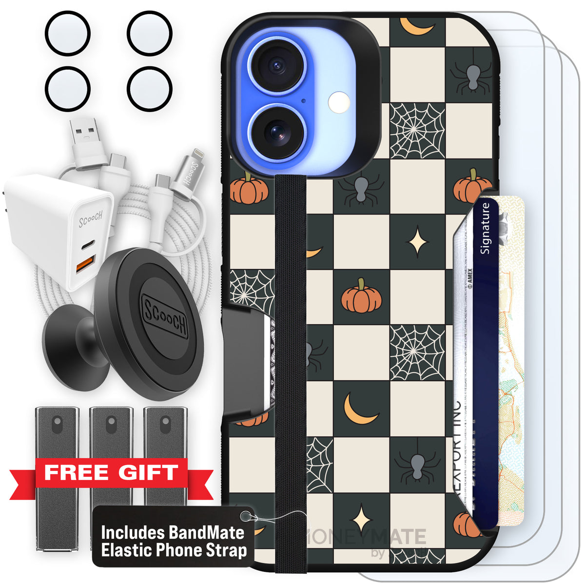 Scooch Moneymate Spooky Squares ultimate bundle featuring the original Spooky Squares print