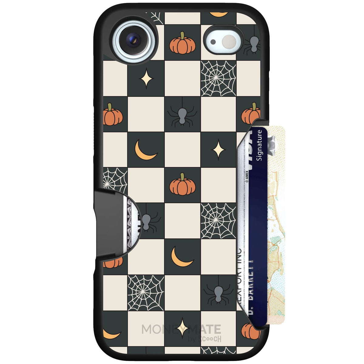 Scooch Moneymate Spooky Squares case featuring the original Spooky Squares print
